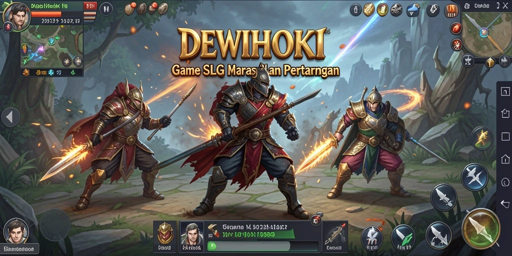 Screenshot gameplay DEWIHOKI menampilkan pertempuran strategi yang intens.