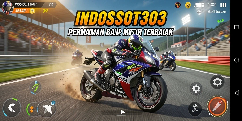 Tangkapan layar menunjukkan aksi balap motor seru dalam INDOSLOT303.