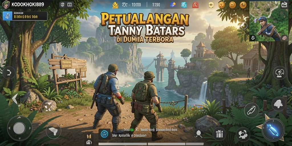 Tangkapan layar menunjukkan dunia terbuka yang luas dalam KODOKHOKI889.