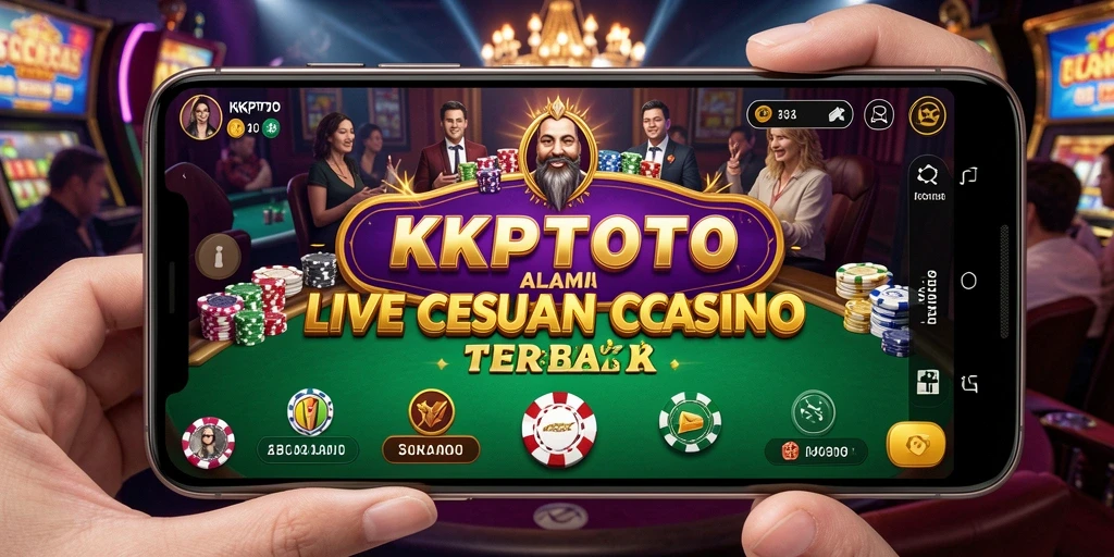 Screenshot gameplay KPKTOTO yang menunjukkan dealer langsung sedang bermain.