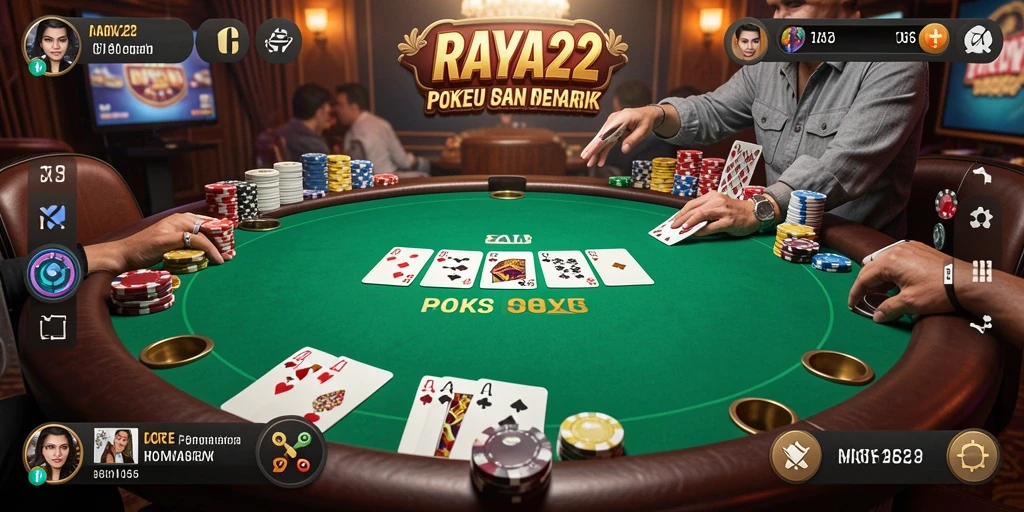 Tampilan menarik dan seru saat bermain Poker di RAYA22.