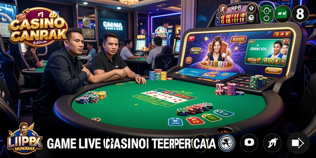 Tampilan gameplay Live Casino di RP8 yang menawan dan interaktif.