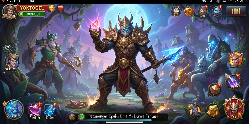 Tampilan gameplay YOKTOGEL yang menampilkan petualangan di dunia fantasi.